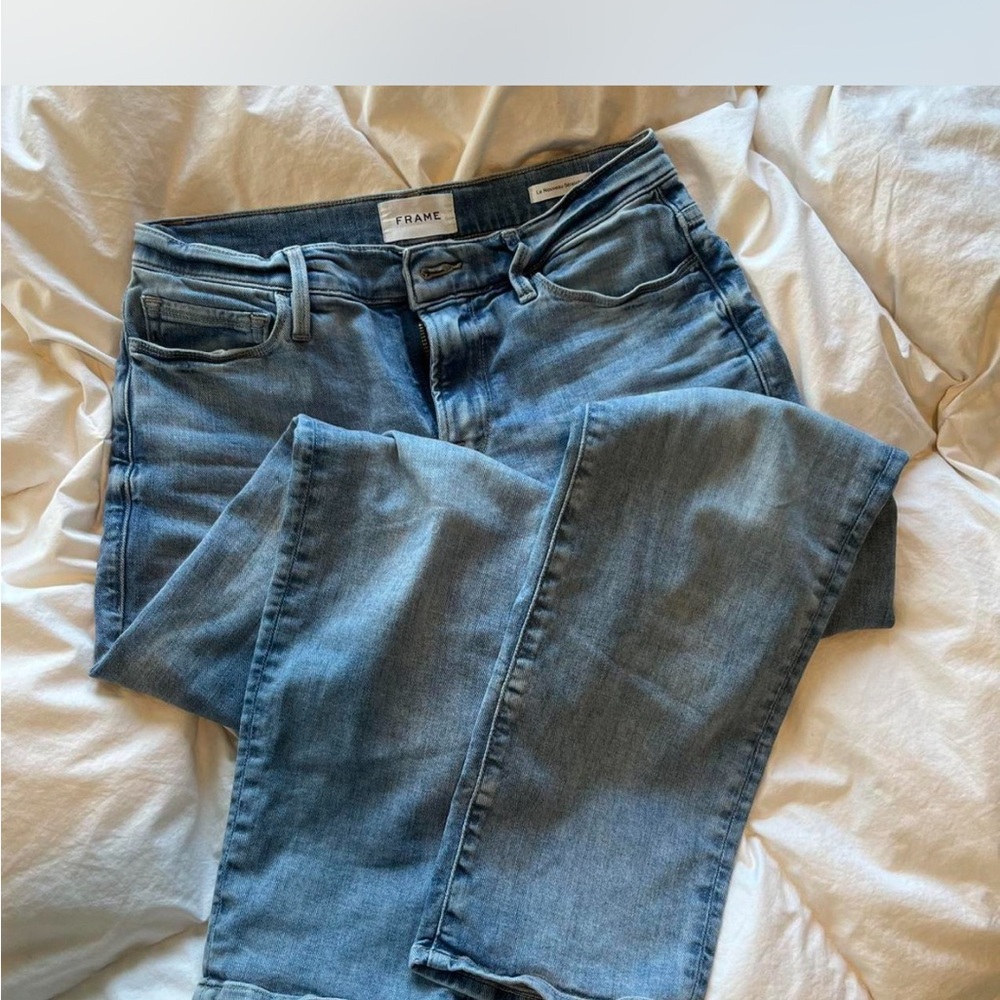 Frame Denim Blue Straight Leg Jeans Classic Style